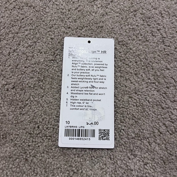 Lululemon Lipgloss 6 inch align shorts- worn only a handful of times. size 10 - Picture 2 of 9